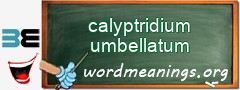 WordMeaning blackboard for calyptridium umbellatum